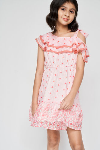 Peach One-Shoulder Dress, Peach, image 3